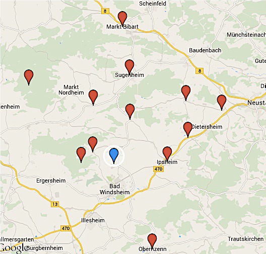 Sammelorte bei Bad Windsheim